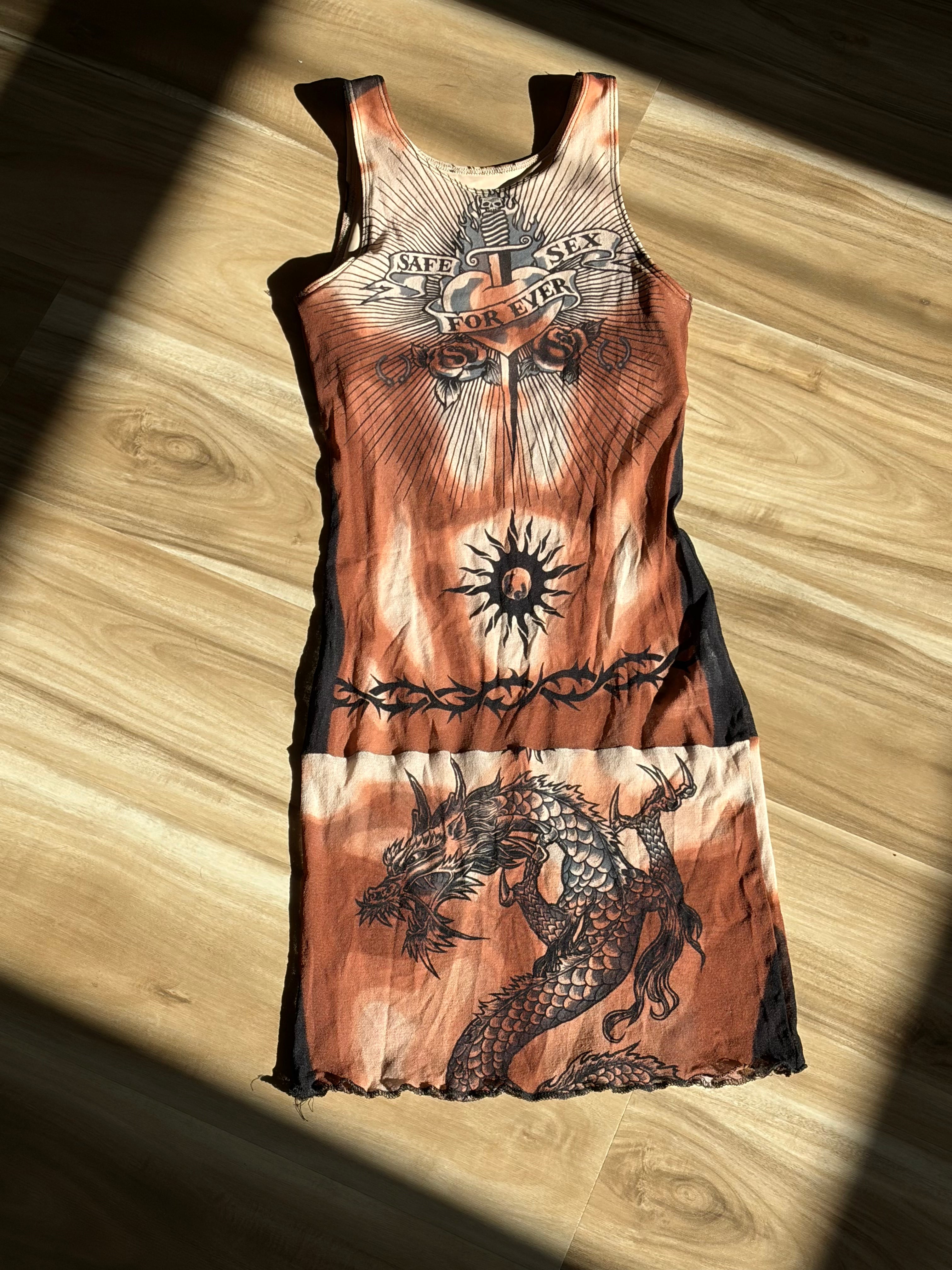 Jean Paul Gaultier Safe Sex Tattoo Mini Dress