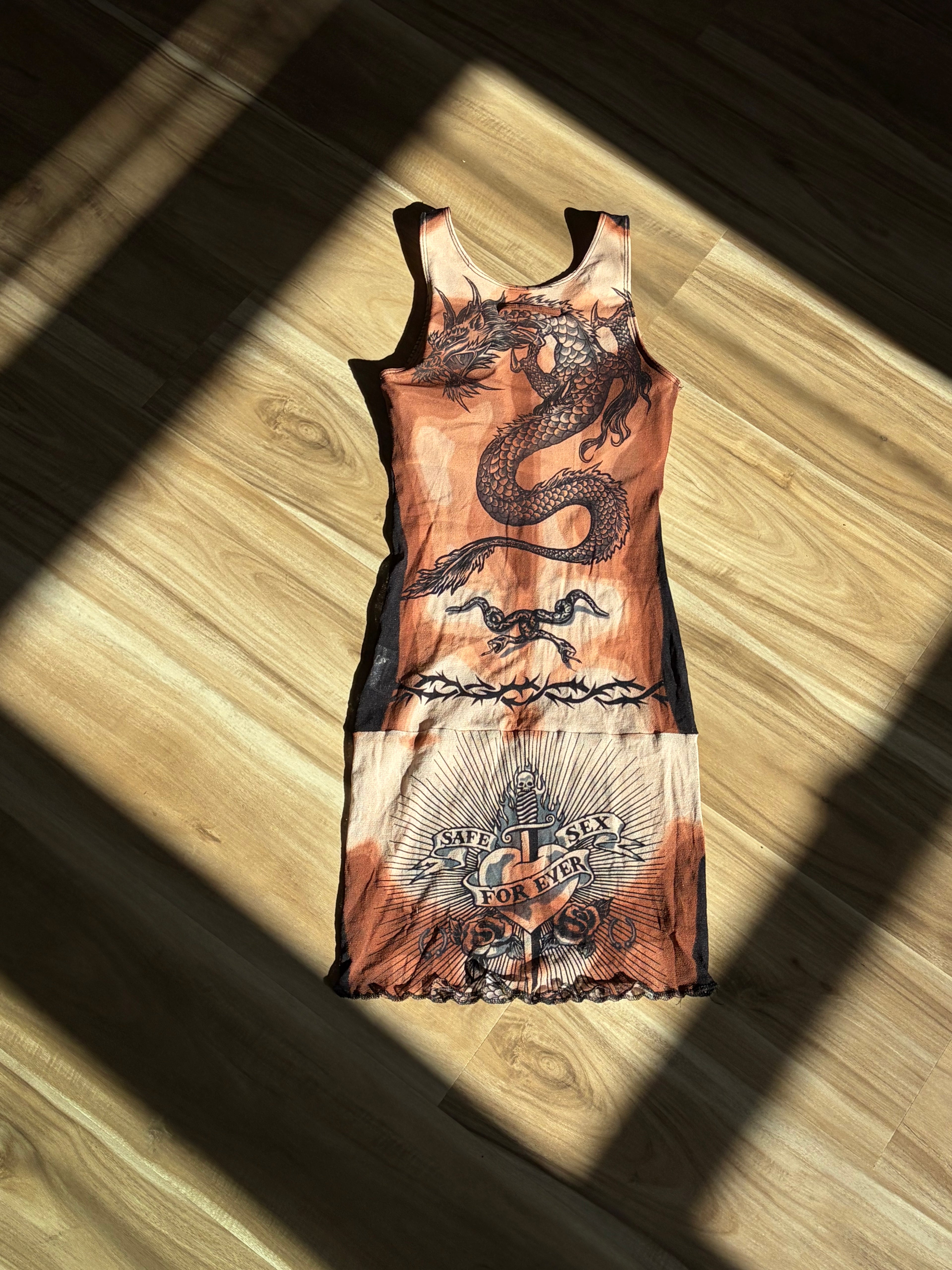 Jean Paul Gaultier Safe Sex Tattoo Mini Dress