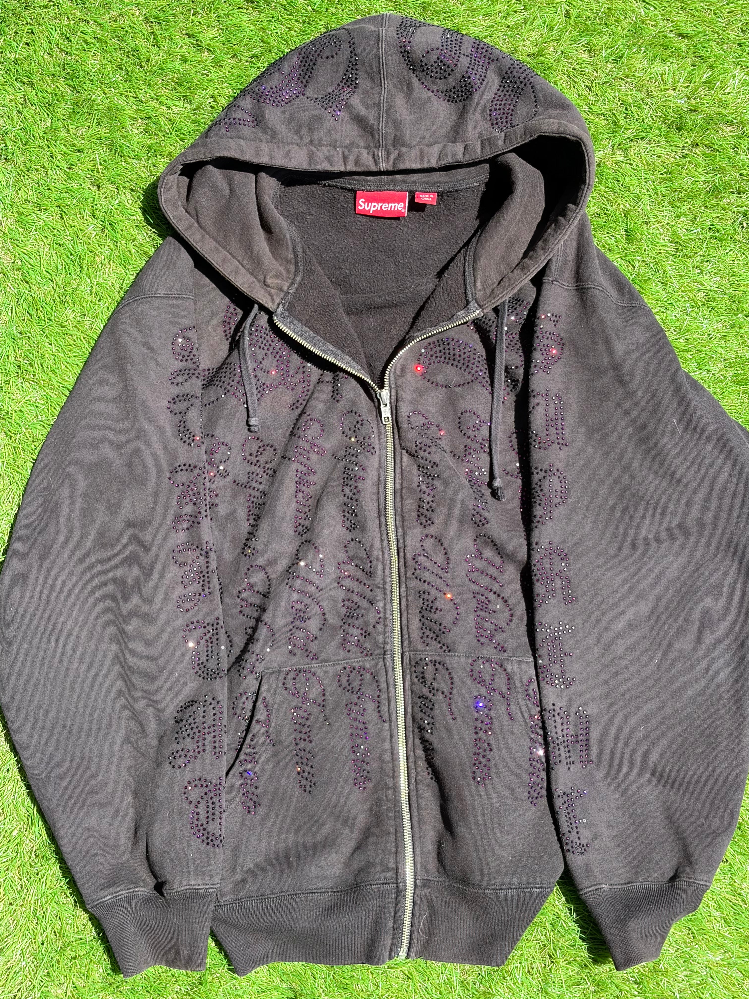 Supreme Rhinestone Zip-Up Hoodie