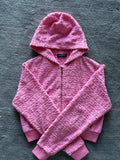 Versace Terrycloth Cropped Zip Up
