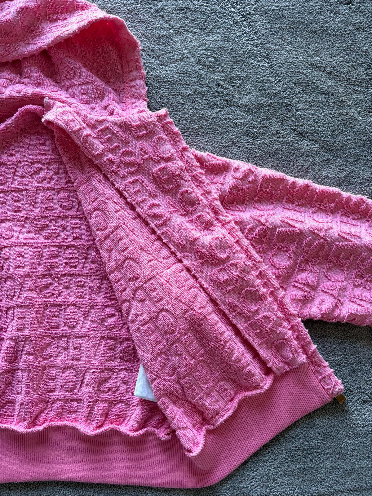 Versace Terrycloth Cropped Zip Up