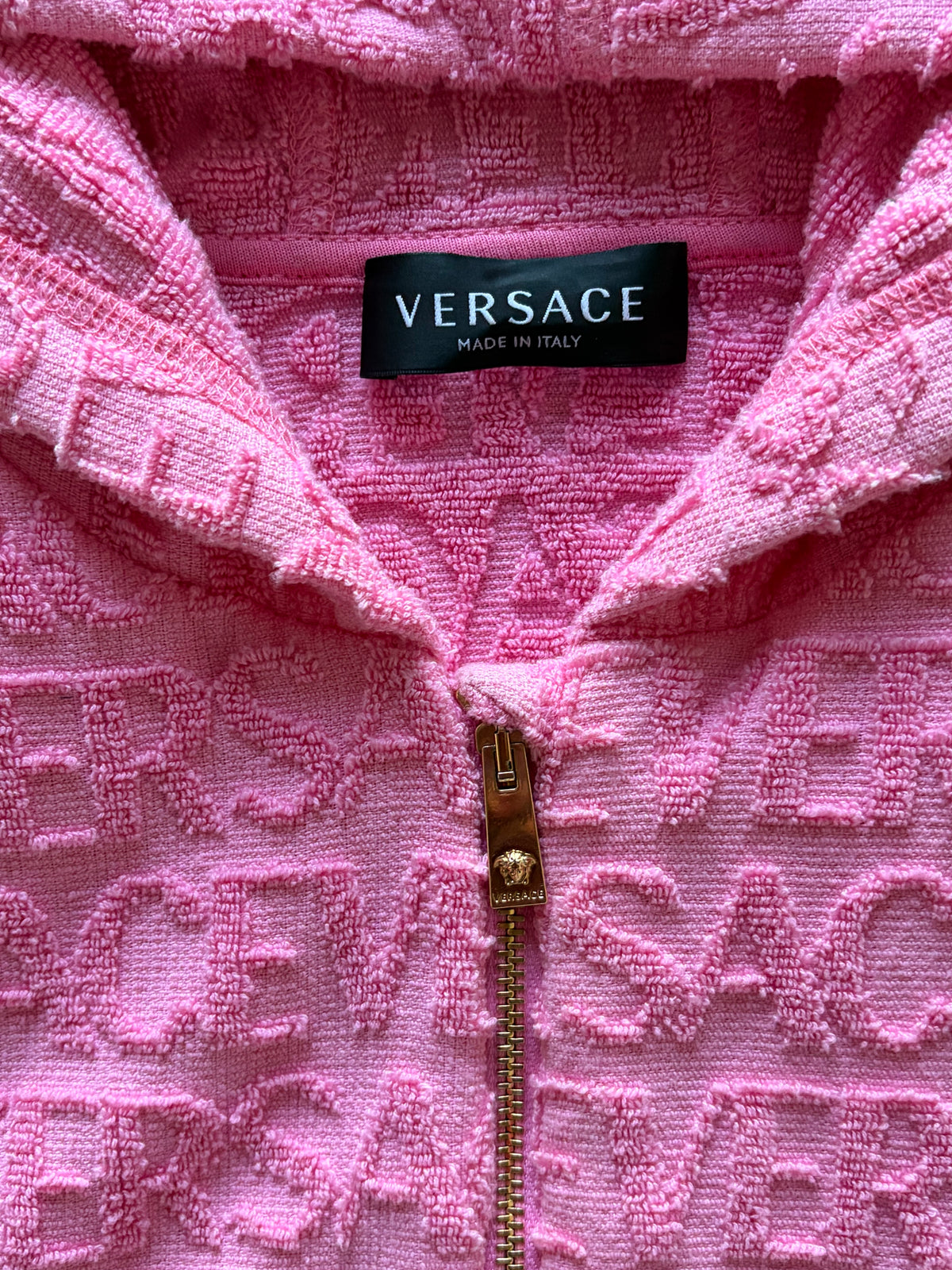 Versace Terrycloth Cropped Zip Up